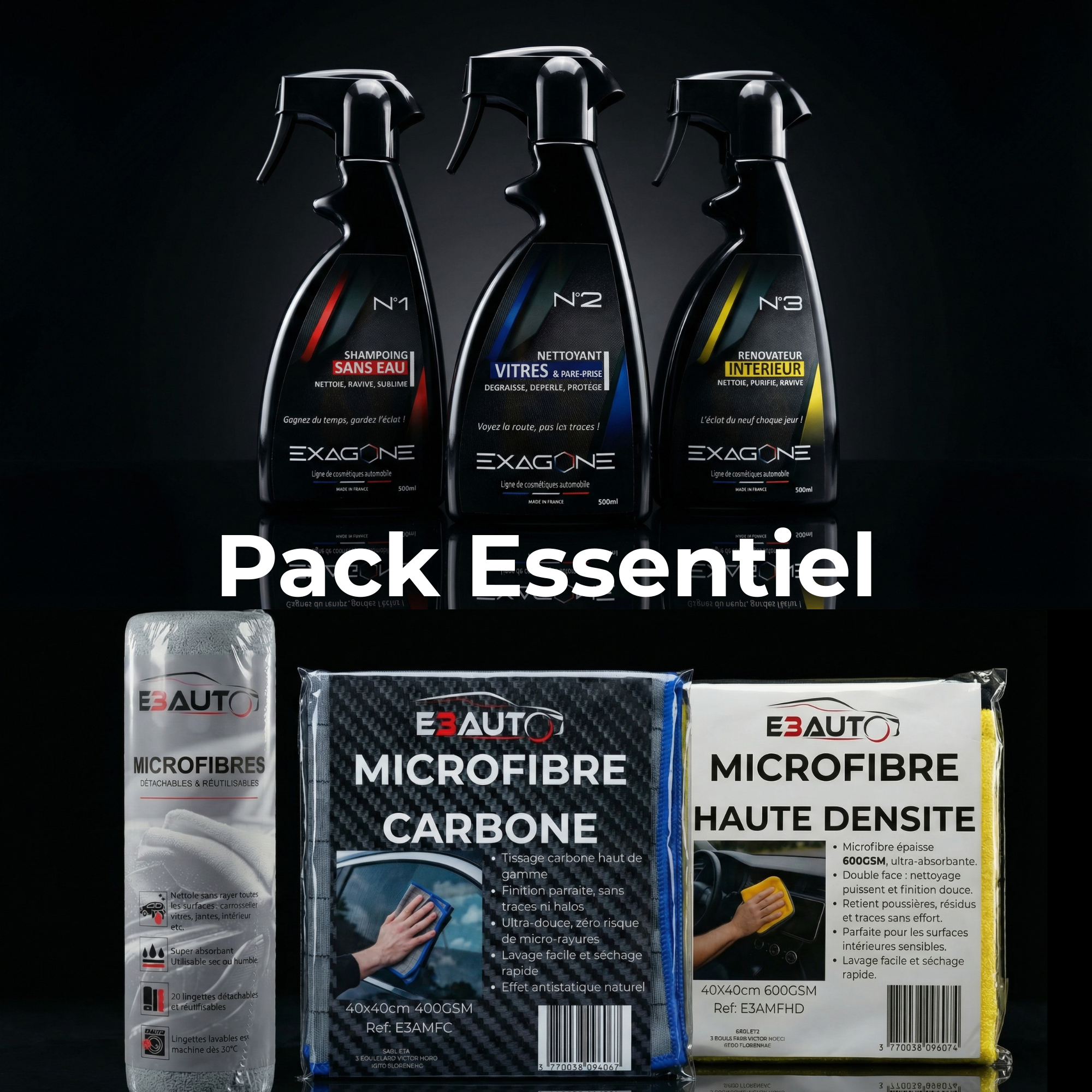 EXAGONE Pack Essentiel — Kit Entretien Auto Complet