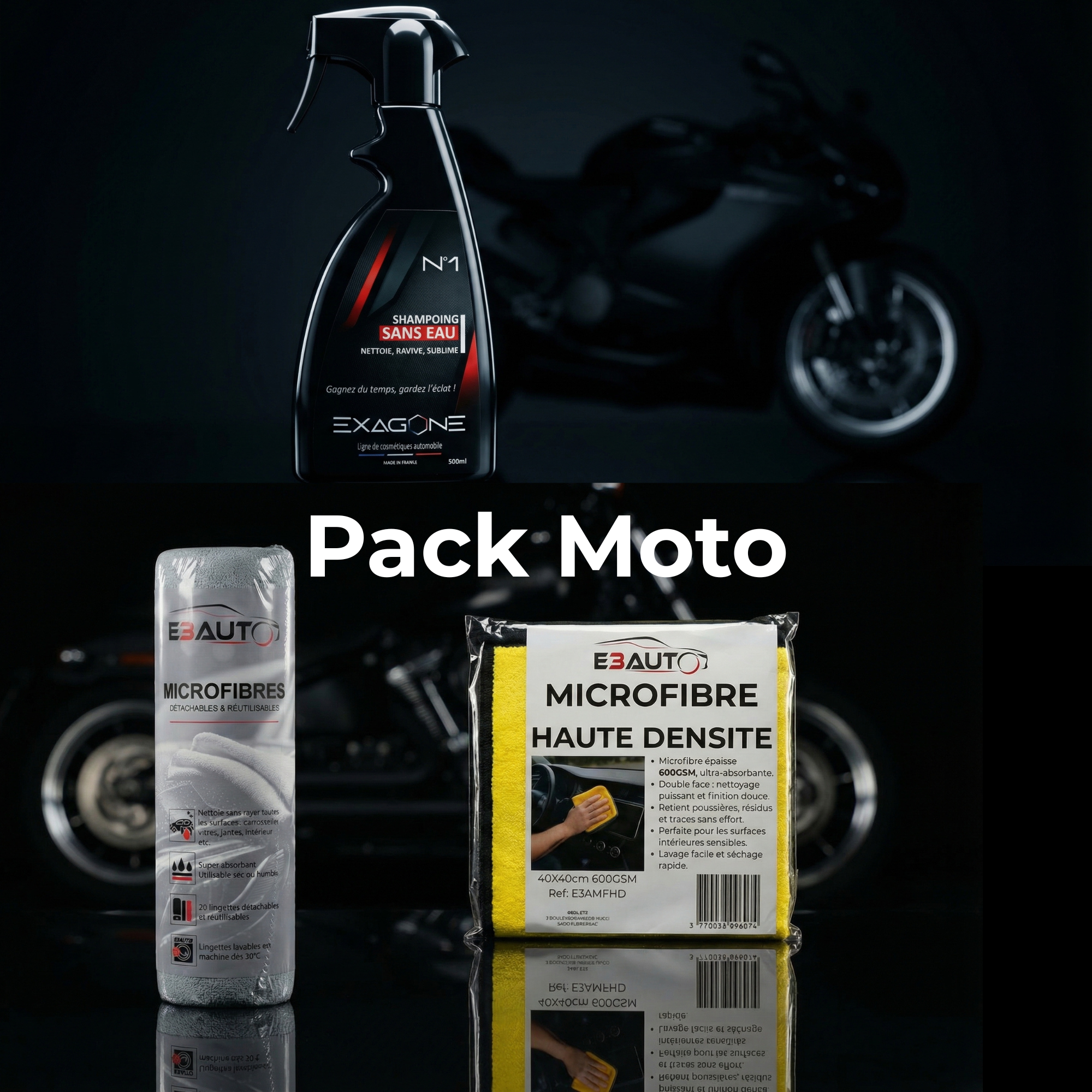 EXAGONE Pack Spécial Moto — Kit Entretien Moto Sans Eau